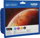 4 Brother Druckerpatronen Tinte LC-1100 HY BK / C / M / Y Multipack