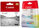 4 Canon Druckerpatronen Tinte CLI-521 BK / C / M / Y Multipack