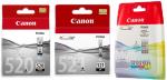 5 Canon Druckerpatronen Tinte PGI-520 BK / CLI-521 BK / C / M / Y Multipack