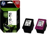 2 HP Druckerpatronen Tinte Nr. 62 BK / tri-color Multipack
