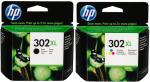 2 HP Druckerpatronen Tinte Nr. 302 XL BK / tri-color Multipack