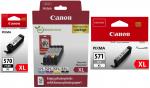 6 Canon Druckerpatronen Tinte PGI-570 XL PGBK / CLI-571 XL BK / C / M / Y / GY Multipack