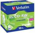10 Verbatim Rohlinge CD-RW 700MB 80Min 12x Jewelcase