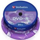 25 Verbatim Rohlinge DVD+R 4,7GB 16x Spindel